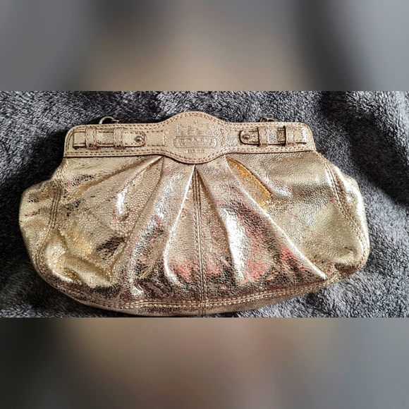 RARE Coach Gold Metallic Purse - Picture 1 of 12